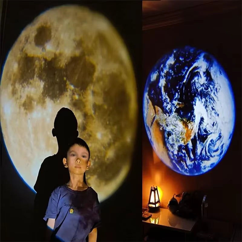 Novelty Moon Projector Light Background Projection Photo Props Birthday Party Decoration Wall Light Bedroom Decor Night Light